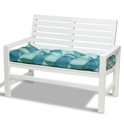 48" X 18" Duck Covers Water-Resistant Indoor/Outdoor Bench Cushion Blue Lagoon Geo - Classic Accessories 3 48" X 18" Duck Covers Water-Resistant Indoor/Outdoor Bench Cushion Blue Lagoon Geo - Classic Accessories - Image 3