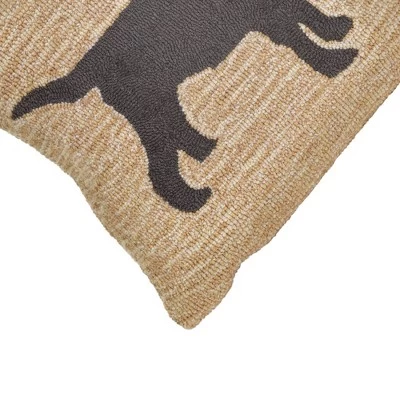 18"x18" Front Porch Christmas Dog Indoor/Outdoor Square Throw Pillow Neutral - Liora Manne 4 18"x18" Front Porch Christmas Dog Indoor/Outdoor Square Throw Pillow Neutral - Liora Manne - Image 4