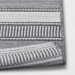 7'x10' Striped Rectangular Woven Outdoor Area Rug Charcoal Gray/Ivory - Threshold™ 5 7'x10' Striped Rectangular Woven Outdoor Area Rug Charcoal Gray/Ivory - Threshold™ -Quality Garden Outdoor Store GUEST 4ed8cf52 5b9a 4180 83cb e8909f219477