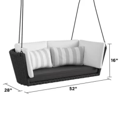 Sally Loveseat Swing With Cushion - Gray/Black - Novogratz -Quality Garden Outdoor Store GUEST 4f09dd4b 8b71 462a 8856 9131dbcaca4d