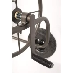 Liberty Garden 871 4 Wheel 250 Foot Capacity Steel Frame Water Hose Reel Cart With Basket For Backyard, Garden, Or Home, Brown