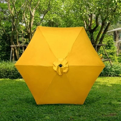 9' X 9' Aluminum Market Patio Umbrella With Crank Lift And Push Button Tilt Yellow - Astella 4 9' X 9' Aluminum Market Patio Umbrella With Crank Lift And Push Button Tilt Yellow - Astella - Image 4