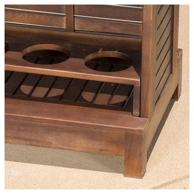 Riviera Acacia Wood Bar - Rich Mahogany - Christopher Knight Home 4 Riviera Acacia Wood Bar - Rich Mahogany - Christopher Knight Home - Image 4