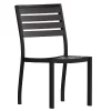 Merrick Lane Outdoor Side Chairs Poly Faux Wood And Metal Patio And Deck Chairs For All-Weather Use- Set Of 2