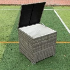 4pc Wicker Patio Sectional Seating Set With Cushions - Gray/Beige - GODEER -Quality Garden Outdoor Store GUEST 5158dad0 7ca7 4064 bf42 cfe0145f8da9