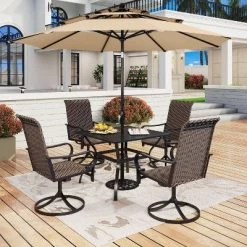 Rattan/Steel 360 Swivel Patio Dining Arm Chairs - Captiva Designs -Quality Garden Outdoor Store GUEST 51c78239 1189 4c92 af9d de86bbeea11b