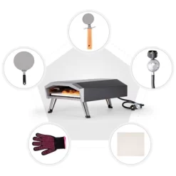 Captiva Designs E02GR011 Propane Gas Outdoor Pizza Oven - Black