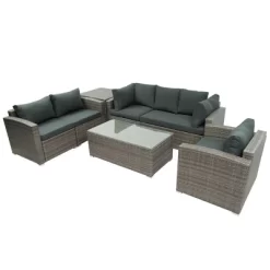 7-Piece Patio Wicker Sofa Set With Cushions, Table And Storage Box - ModernLuxe -Quality Garden Outdoor Store GUEST 525039b5 b628 430c b1a3 9dab6149746c