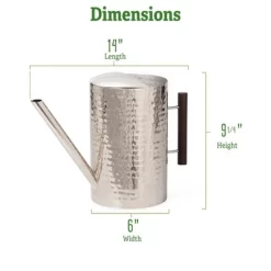 Gardener's Supply Company Stainless Steel Watering Can | Stylish And Modern Design With Easy Grip Wooden Handle & Long Spout To Prevent Spillage |