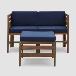 3pc Modular Acacia Wood Patio Chat Set With Cushions - Saracina Home 23 3pc Modular Acacia Wood Patio Chat Set With Cushions - Saracina Home -Quality Garden Outdoor Store GUEST 52b769b2 601c 4a9b 998b 9ea4cc3064c7