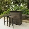 Palm Harbor 3pc Outdoor Wicker Bar Set - Brown - Crosley
