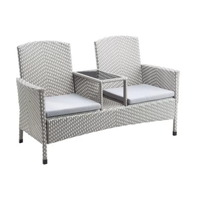 2pc Maksville Aluminum Patio Loveseat & Storage Bench - MiBasics 14 2pc Maksville Aluminum Patio Loveseat & Storage Bench - MiBasics - Image 14