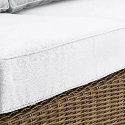 Bradenton 4pc Outdoor Conversation Set With Loveseat, 2 Arm Chairs & Tucson Fire Table - Weathered Brown/White - Crosley -Quality Garden Outdoor Store GUEST 5410c863 38a5 4869 82e5 6bb2cac49bd8