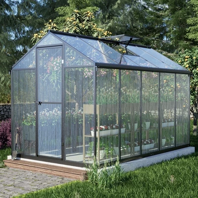 Aoodor Walk-In Greenhouse Polycarbonate Panel Hobby Greenhouses With Aluminum Frame Heavy Duty 6 Aoodor Walk-In Greenhouse Polycarbonate Panel Hobby Greenhouses With Aluminum Frame Heavy Duty - Image 6