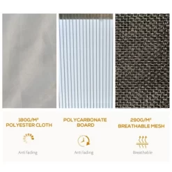 Outsunny Hardtop Gazebo Outdoor Polycarbonate Canopy Aluminum Frame Pergola With Double Vented Roof, Netting & Curtains For Garden 11 Outsunny Hardtop Gazebo Outdoor Polycarbonate Canopy Aluminum Frame Pergola With Double Vented Roof, Netting & Curtains For Garden -Quality Garden Outdoor Store GUEST 54316679 edad 41a3 a174 87913cf346ab