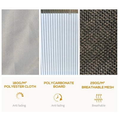 Outsunny Hardtop Gazebo Outdoor Polycarbonate Canopy Aluminum Frame Pergola With Double Vented Roof, Netting & Curtains For Garden 4 Outsunny Hardtop Gazebo Outdoor Polycarbonate Canopy Aluminum Frame Pergola With Double Vented Roof, Netting & Curtains For Garden - Image 4