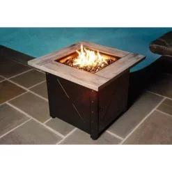 Endless Summer The Mason 30" Square LP Gas Fire Pit With Faux Wood Cement Resin Mantel Black -Quality Garden Outdoor Store GUEST 546918ea 4040 4c6a b3e6 0a99766913db