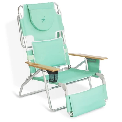 Ostrich Deluxe Padded 3-N-1 Lightweight Portable Adjustable Outdoor Folding Chair For Lawn Beach Lake Camping Lounge With Footrest, Teal (3 Pack) 1 Ostrich Deluxe Padded 3-N-1 Lightweight Portable Adjustable Outdoor Folding Chair For Lawn Beach Lake Camping Lounge With Footrest, Teal (3 Pack)