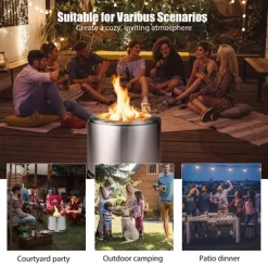 Costway 18.5'' Smokeless Fire Pit 304 Stainless Steel Stove Bonfire With Waterproof Cover -Quality Garden Outdoor Store GUEST 556f2822 e590 4c44 ae44 1e3763273136