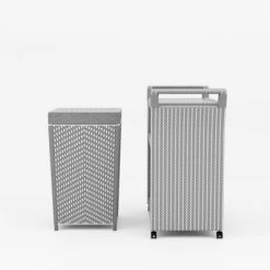 2pc Maksville Contemporary Outdoor Serving Cart & Trash Can - MiBasics -Quality Garden Outdoor Store GUEST 558773f6 bb84 4679 b292 02975466534e