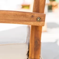 Acacia Wood X-Back Love Seat With Cushions Brown - Saracina Home -Quality Garden Outdoor Store GUEST 55ed72cc a28a 447d 9d4f 8282777f0da0