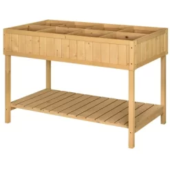 Outsunny Wooden Raised Garden Bed With 8 Slots, Elevated Planter Box Stand With Open Shelf For Limited Garden Space To Grow Herbs, Vegetables, And Flowers -Quality Garden Outdoor Store GUEST 561bdbc5 d607 4643 b5e0 34b6f05a29aa