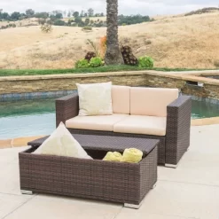 Murano 4pc Wicker Patio Sofa Set - Brown - Christopher Knight Home -Quality Garden Outdoor Store GUEST 5645d5d8 da48 4e09 b605 aa3ba597a459