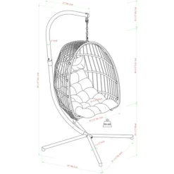 Toluca Hanging Outdoor Boho Egg Chair With Cushion - Saracina Home -Quality Garden Outdoor Store GUEST 56aea60f 8fb1 4dcb a5cc 5a0af51b2f08