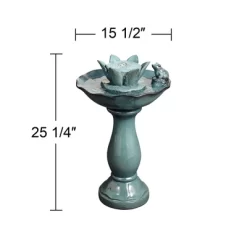John Timberland Pleasant Pond Modern Bubbler Lotus Flower Outdoor Floor Water Fountain 25 1/4" For Yard Garden Patio Deck Porch House Exterior -Quality Garden Outdoor Store GUEST 57a329be 201f 48ee a8a5 92722b664cce