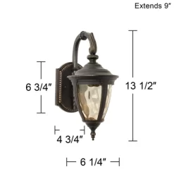 John Timberland Rustic Industrial Outdoor Wall Light Fixture Bronze Metal 13 1/2" Glass Wet Rated For Exterior House Patio Home -Quality Garden Outdoor Store GUEST 5887038f d6d0 46ab 92d6 842b7e8df347