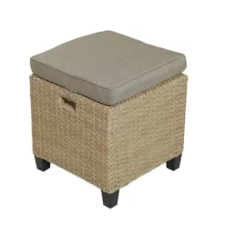 6pc Outdoor Wicker Conversation Set With Arm Chairs, Sofa, Ottomans & Coffee Table - Brown - GODEER -Quality Garden Outdoor Store GUEST 599404dc caaa 4ad3 a6bd 62ca25214203