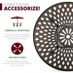 Kinger Home Arden 5-Piece Outdoor Dining Table Set With A Cast Aluminum Frame, Bronze 10 Kinger Home Arden 5-Piece Outdoor Dining Table Set With A Cast Aluminum Frame, Bronze -Quality Garden Outdoor Store GUEST 5a1b7c93 2ced 4990 99ab 6b9b83d2435a