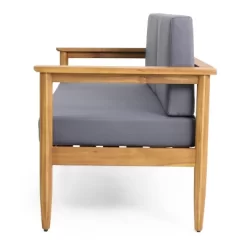 Magnolia Patio Acacia Wood Loveseat - Teak/Dark Gray - Christopher Knight Home -Quality Garden Outdoor Store GUEST 5a838e30 8f81 4123 a268 1d05026bbf26