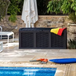 Starplast 153 Gallon Plastic Deck Box Black -Quality Garden Outdoor Store GUEST 5aafcfeb f164 4b73 becb f8eac0e61c0d