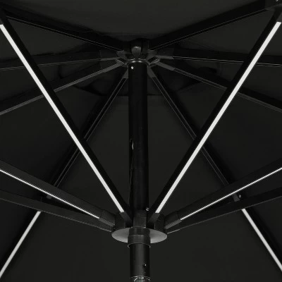 11' X 11' Calypso II Market Patio Umbrella With Solar LED Strip Lights Black - Island Umbrella 10 11' X 11' Calypso II Market Patio Umbrella With Solar LED Strip Lights Black - Island Umbrella - Image 10