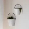 Set Of 2 Pail Wall Planters White Metal By Foreside Home & Garden