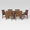 7pc Slatted Chevron Acacia Patio Dining Set - Saracina Home