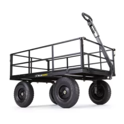 Gorilla Cart GOR1200-COM 9 Cubic Feet 1200 Pound Capacity Heavy Duty Durable Steel Utility Wagon Cart W/ 2 In 1 Towing Handle & Removable Sides, Black -Quality Garden Outdoor Store GUEST 5bc75753 4da6 4557 9e43 7c3514ad60cf