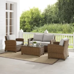 Bradenton 4pc Outdoor Wicker Conversation Set - Crosley -Quality Garden Outdoor Store GUEST 5be96b79 ee99 475d bad1 a36825cf24c6