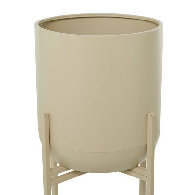 36" Wide Planter Modern Metal Planter Pot Beige - CosmoLiving By Cosmopolitan 3 36" Wide Planter Modern Metal Planter Pot Beige - CosmoLiving By Cosmopolitan - Image 3