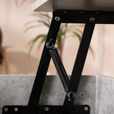 HOMCOM Modern Lift Top Coffee Table With Hidden Storage Compartment And Steel Legs For Living Room, Reception Room 5 HOMCOM Modern Lift Top Coffee Table With Hidden Storage Compartment And Steel Legs For Living Room, Reception Room - Image 5