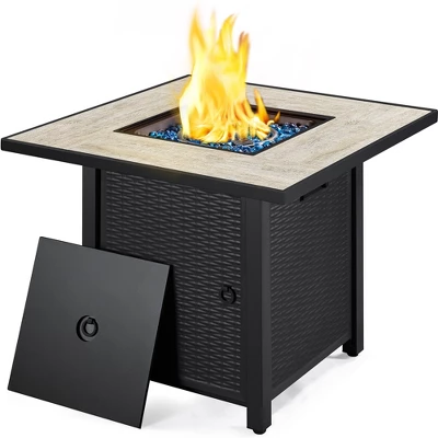 Yaheetech Gas Fire Pit Table Square With Ceramic Tabletop Outdoor 1 Yaheetech Gas Fire Pit Table Square With Ceramic Tabletop Outdoor