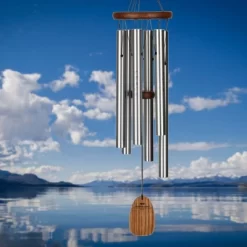 Woodstock Wind Chimes Signature Collection, Affirmation Chime, 25'' Virtues Silver Wind Chime AFVSB