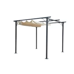 10' Retractable Roman Shade Pergola Canopy - Blue Wave -Quality Garden Outdoor Store GUEST 5d9b43fa eadb 45ab 8f50 dcad25826f4f