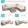 Best Choice Products 7-Piece Modular Outdoor Conversational Furniture Set, Wicker Sectional Sofas W/ Cover