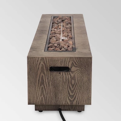 Wellington 48" Rectangular Iron Gas Fire Pit With Tank Holder - Brown - Christopher Knight Home 8 Wellington 48" Rectangular Iron Gas Fire Pit With Tank Holder - Brown - Christopher Knight Home - Image 8