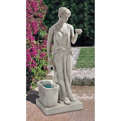 Design Toscano Hebe, Goddess Of Youth Garden Fountain - Off-White 1 Design Toscano Hebe, Goddess Of Youth Garden Fountain - Off-White