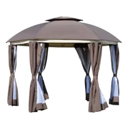 Outsunny 12' X 12' Round Outdoor Gazebo, Patio Dome Gazebo Canopy Shelter With Double Roof, Netting Sidewalls And Curtains, Zippered Doors, Strong Steel Frame 9 Outsunny 12' X 12' Round Outdoor Gazebo, Patio Dome Gazebo Canopy Shelter With Double Roof, Netting Sidewalls And Curtains, Zippered Doors, Strong Steel Frame -Quality Garden Outdoor Store GUEST 5f33eea9 5a9c 44e3 a977 50013415451a