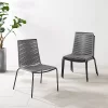 Fenton 4pk Outdoor Wicker Stackable Chairs - Gray - Crosley