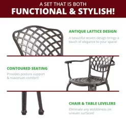 Kinger Home Arden 5-Piece Outdoor Dining Table Set With A Cast Aluminum Frame, Bronze 11 Kinger Home Arden 5-Piece Outdoor Dining Table Set With A Cast Aluminum Frame, Bronze -Quality Garden Outdoor Store GUEST 6012b132 7bd2 4c96 86b6 8bea36f41ceb